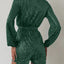 Full Size Sequin Surplice Tie Waist Long Sleeve Romper
