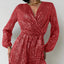 Full Size Sequin Surplice Tie Waist Long Sleeve Romper
