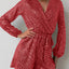 Full Size Sequin Surplice Tie Waist Long Sleeve Romper