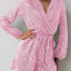 Full Size Sequin Surplice Tie Waist Long Sleeve Romper