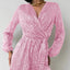 Full Size Sequin Surplice Tie Waist Long Sleeve Romper