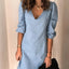 Robe midi élégante à col en V et manches mi-longues