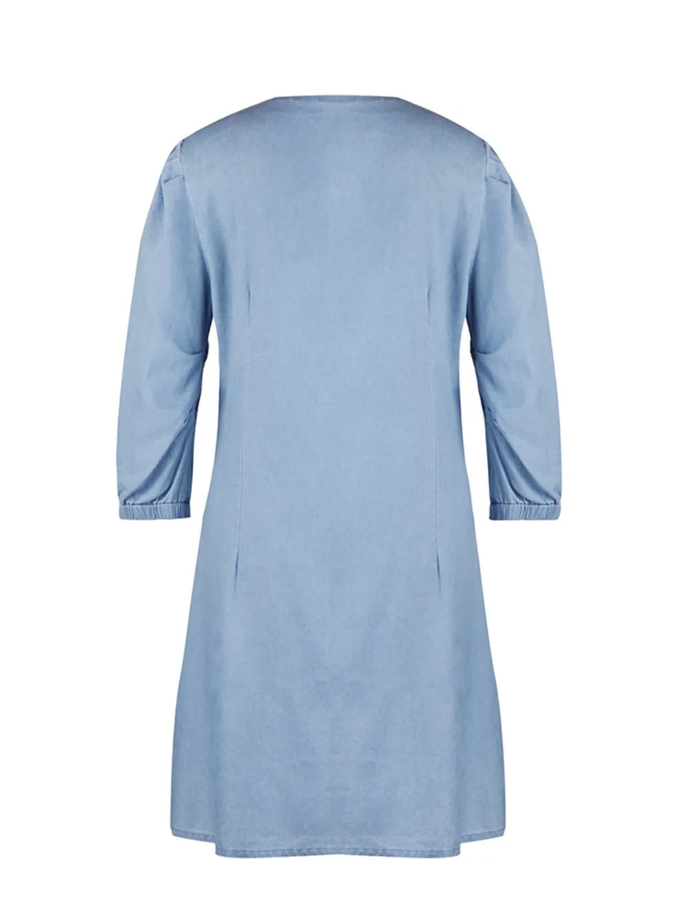 Robe midi élégante à col en V et manches mi-longues
