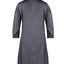 Robe midi élégante à col en V et manches mi-longues