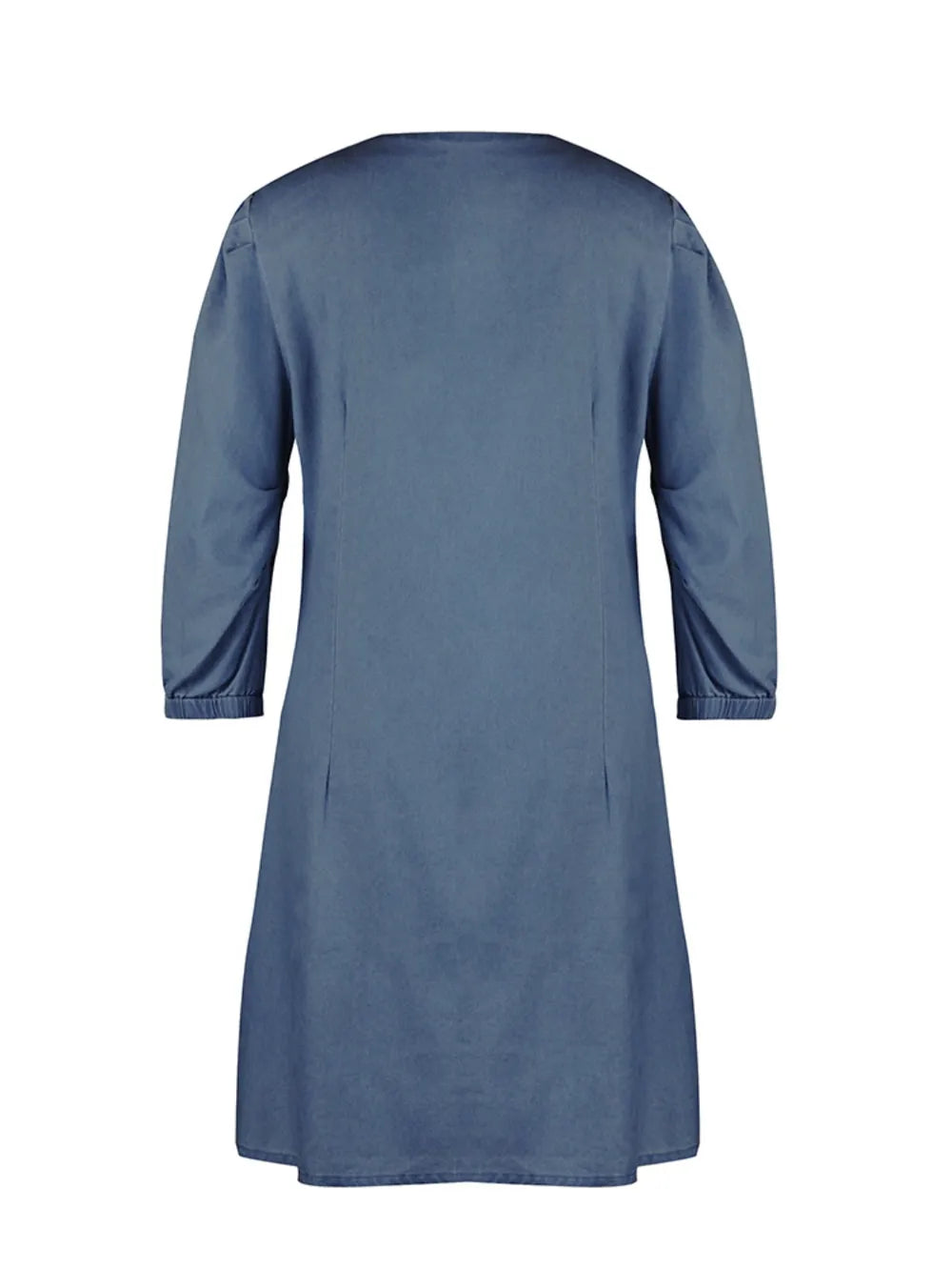 Robe midi élégante à col en V et manches mi-longues