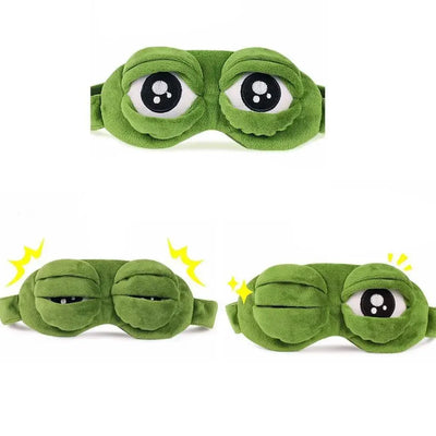 Funny Cartoon Frog 3D Eye Mask - Comfortable Green Eye Cover