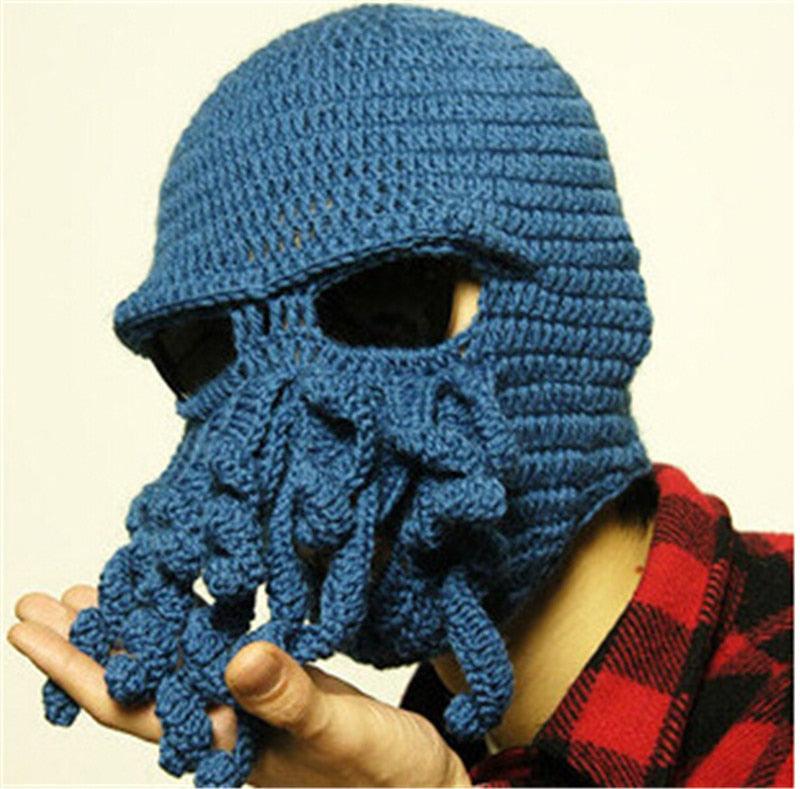 Funny Octopus Beard Hat - Unisex Knit Mask for Parties