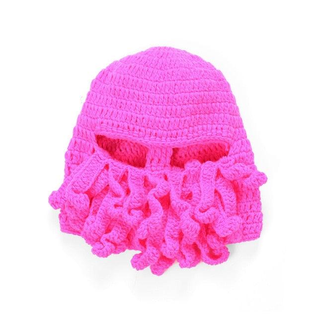 Funny Octopus Beard Hat - Unisex Knit Mask for Parties