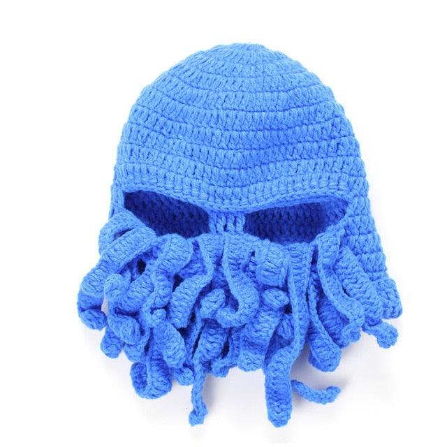 Funny Octopus Beard Hat - Unisex Knit Mask for Parties