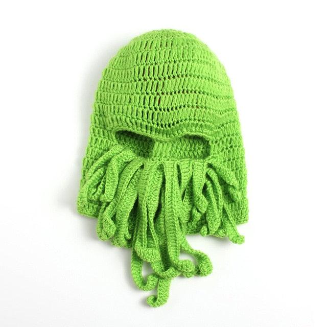Funny Octopus Beard Hat - Unisex Knit Mask for Parties