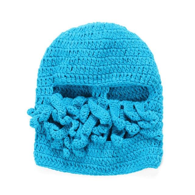 Funny Octopus Beard Hat - Unisex Knit Mask for Parties