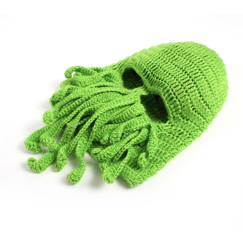 Funny Octopus Beard Hat - Unisex Knit Mask for Parties