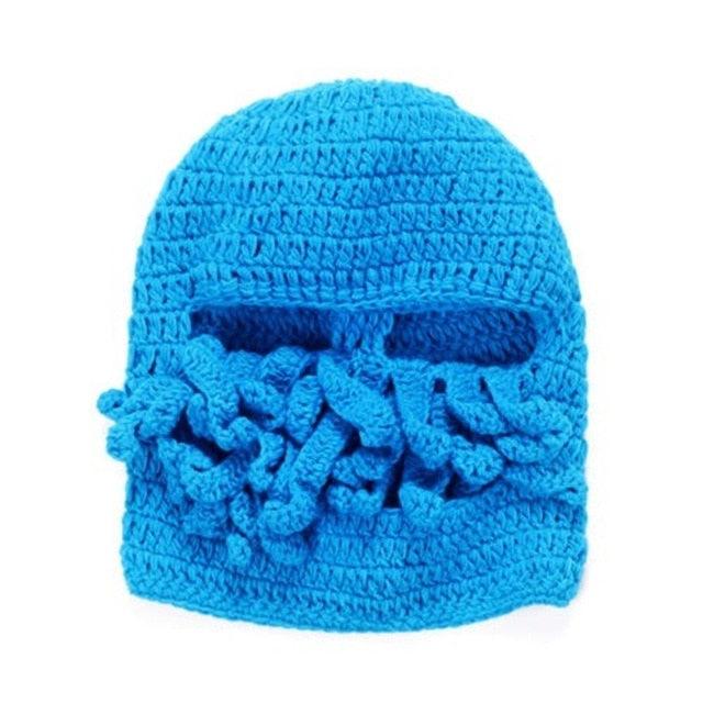 Funny Octopus Beard Hat - Unisex Knit Mask for Parties