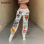 Cartoon Printed High-Waisted Sweat Pants