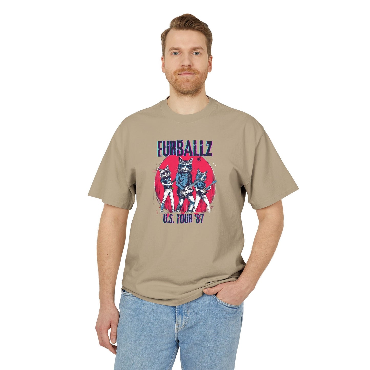 Camiseta Gráfica de Banda Estilo Vintage de los 80 Furrballz