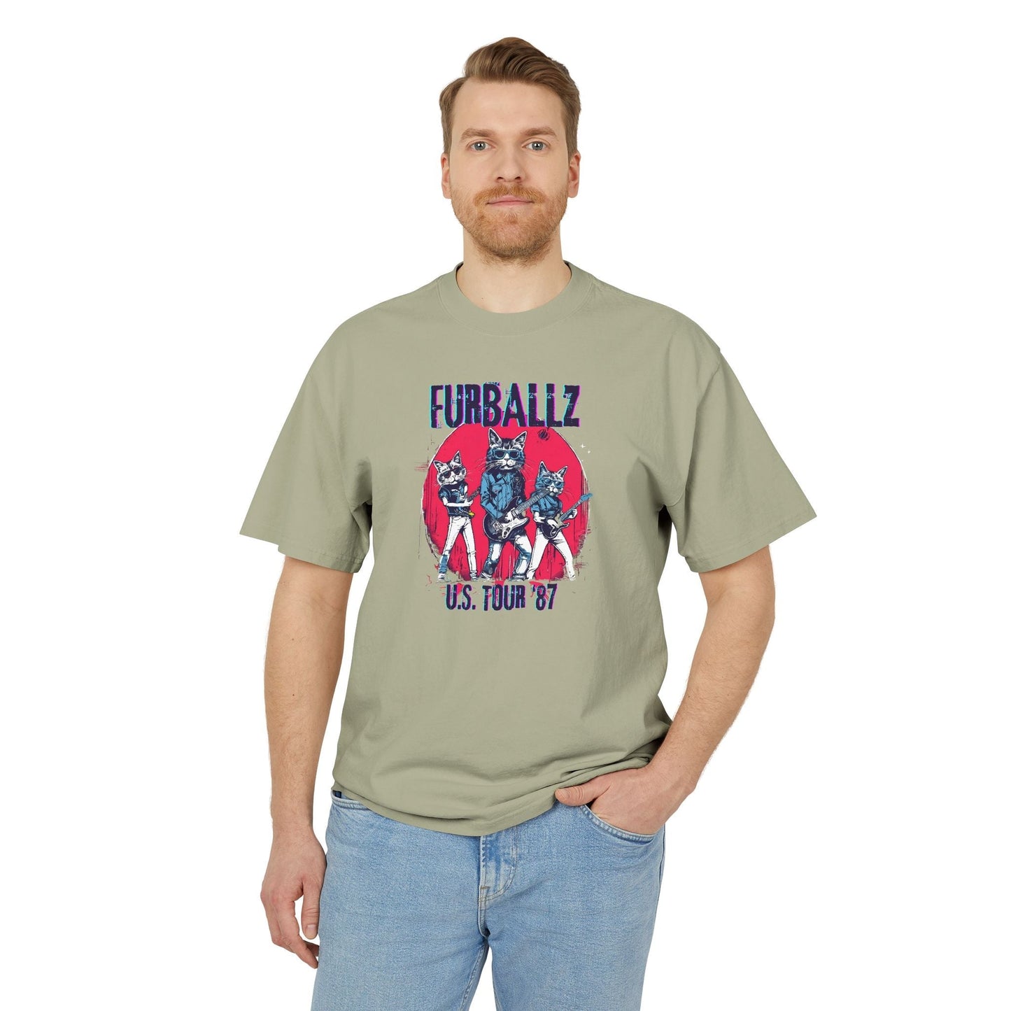 Camiseta Gráfica de Banda Estilo Vintage de los 80 Furrballz