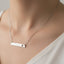 Furreal Engraved Bar Necklace with Paw Detail
