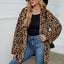 Fuzzy Leopard Hooded Long Sleeve Jacket
