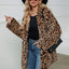 Fuzzy Leopard Hooded Long Sleeve Jacket