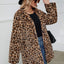 Fuzzy Leopard Hooded Long Sleeve Jacket