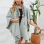 Fuzzy Trim Open Front Poncho - Korvel