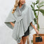 Fuzzy Trim Open Front Poncho - Korvel