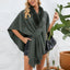 Fuzzy Trim Open Front Poncho - Korvel