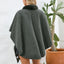 Fuzzy Trim Open Front Poncho - Korvel