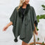 Fuzzy Trim Open Front Poncho - Korvel