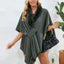 Fuzzy Trim Open Front Poncho - Korvel