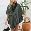 Fuzzy Trim Open Front Poncho - Korvel