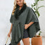 Fuzzy Trim Open Front Poncho - Korvel