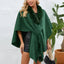 Fuzzy Trim Open Front Poncho - Korvel