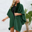 Fuzzy Trim Open Front Poncho - Korvel