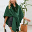 Fuzzy Trim Open Front Poncho - Korvel