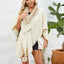 Fuzzy Trim Open Front Poncho - Korvel