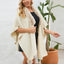 Fuzzy Trim Open Front Poncho - Korvel