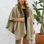 Fuzzy Trim Open Front Poncho - Korvel
