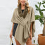 Fuzzy Trim Open Front Poncho - Korvel