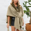 Fuzzy Trim Open Front Poncho - Korvel