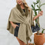 Fuzzy Trim Open Front Poncho - Korvel
