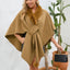 Fuzzy Trim Open Front Poncho - Korvel
