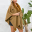 Fuzzy Trim Open Front Poncho - Korvel
