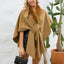 Fuzzy Trim Open Front Poncho - Korvel