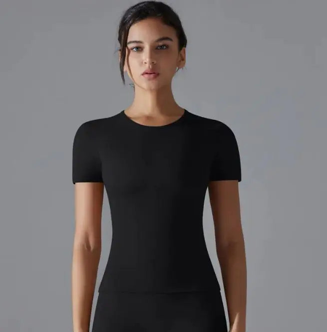 T-shirt de sport unie pour femmes