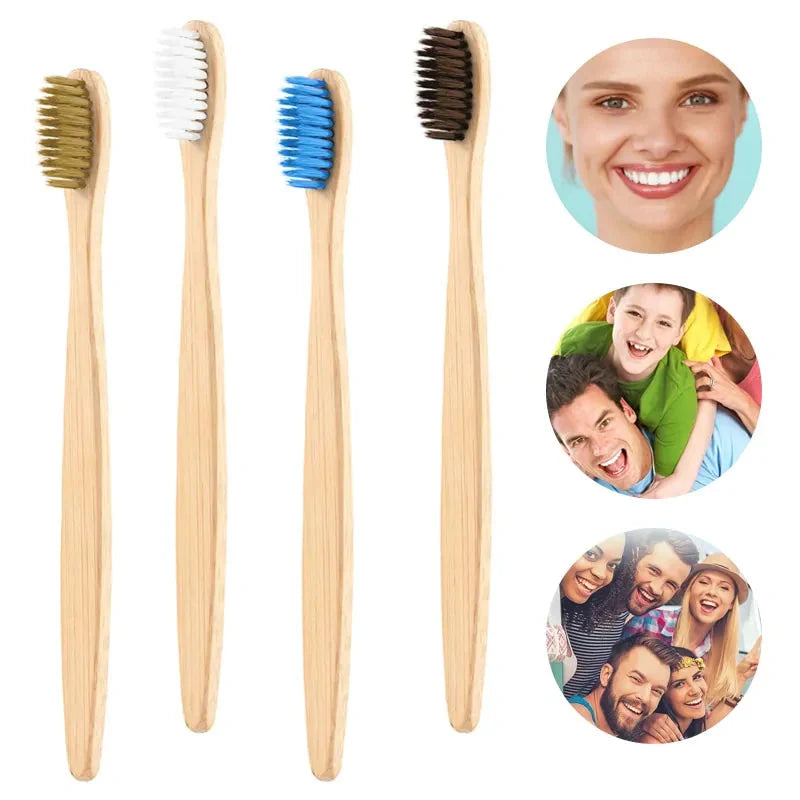 Brosse à dents en bambou naturel avec poils doux
