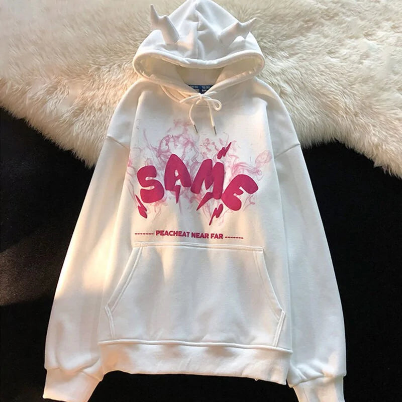 Sudadera con Capucha de Algodón Premium para Mujeres con Orejas de Ángel