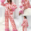 Pijamas Casuales con Estampado de Corazón para Mujeres