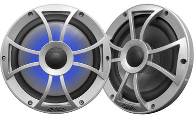 Wet Sounds RECON 8 S-RGB 8" Marine Speakers with Vibrant RGB Lighting (Silver with Open Grille) - Korvel