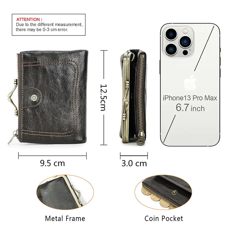 Portefeuille en cuir véritable premium pour femmes